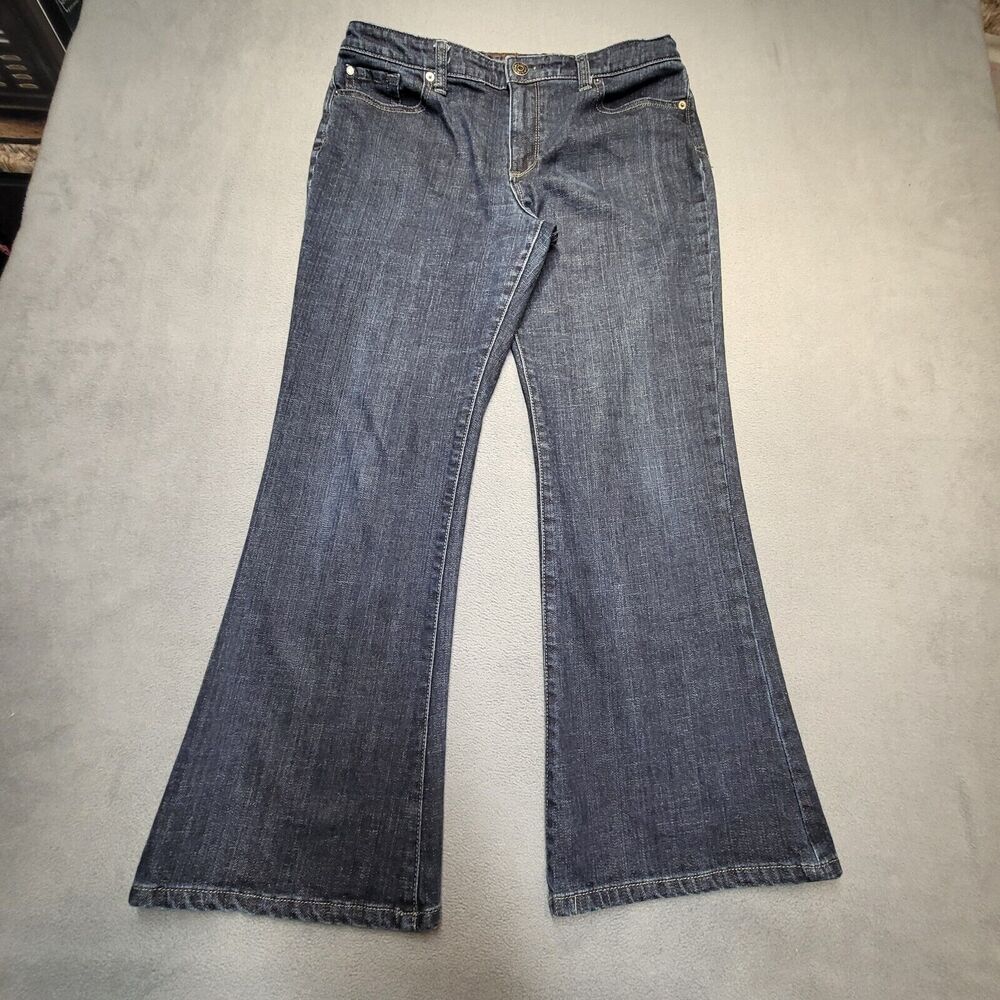 The‎ Limited Jeans Womens 12 Blue Flare Leg Distressed Stretch Denim